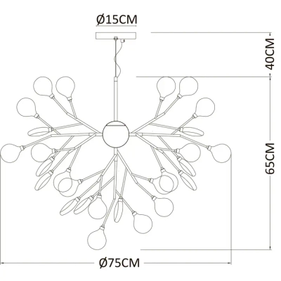 Подвесная люстра Arte Lamp CANDY A7274SP-36GO, 36хG4