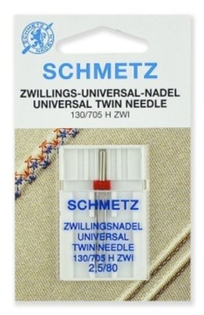 Иглы 23 Schmetz универсальные двойные 130/705H ZWI № 80/2.5 1шт