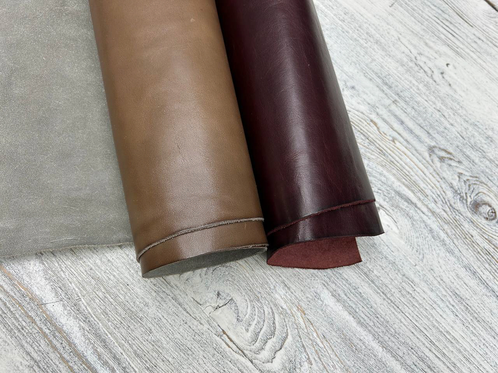 Кожа Ecopell Bordo+Beige 1,0–1,2 мм крупным планом