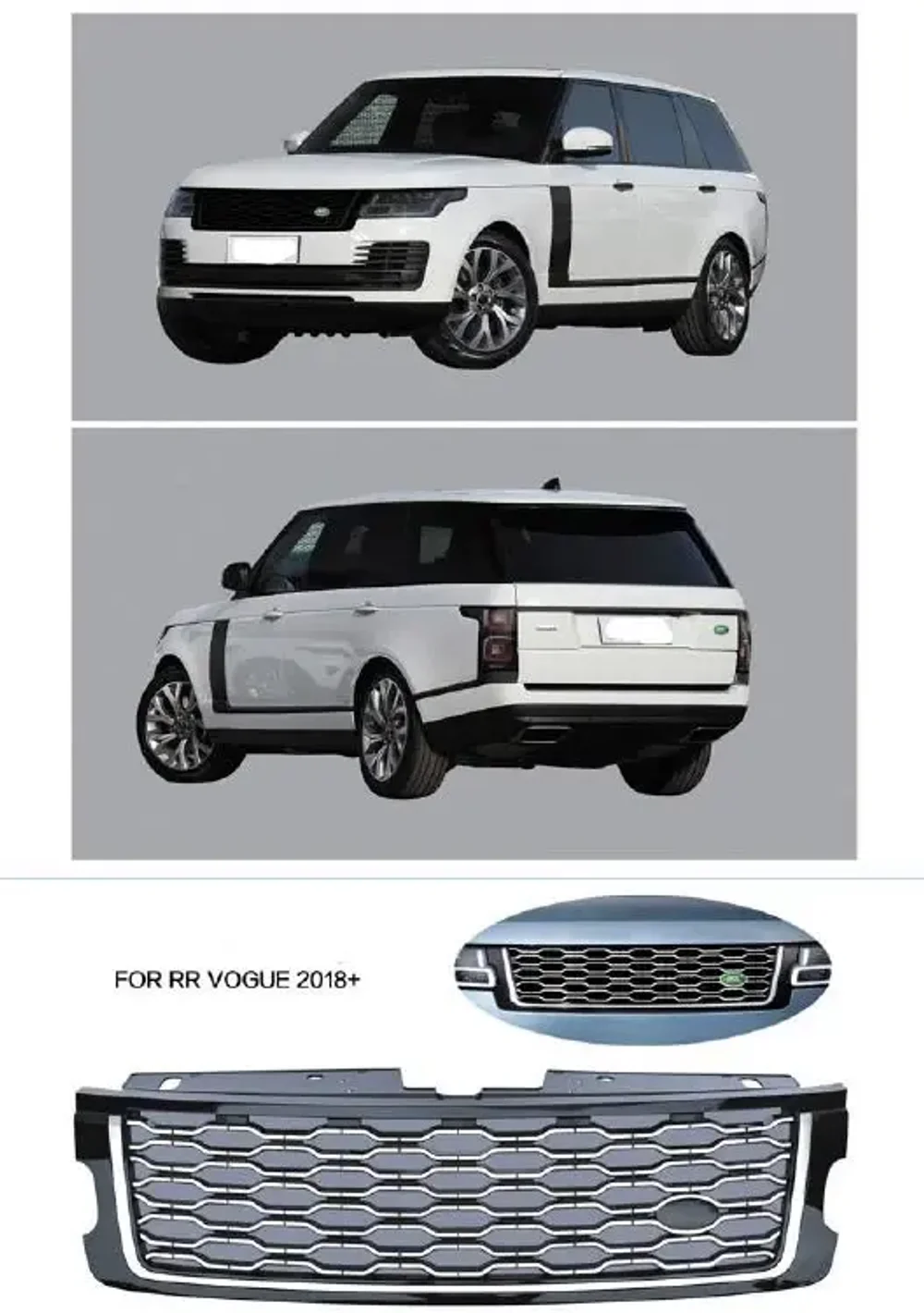 Комплект глянцевых черных накладок для LAND ROVER RANGE ROVER VOGUE 2018+ Рестайлинг Рейндж Ровер