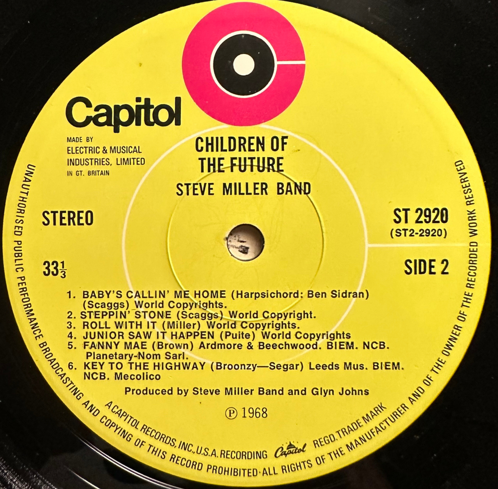 Steve Miller Band - Children Of The Future (Англия 1968г.)