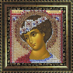 Тема: Религия, иконы, святые¶Техника: Вышивание бисером¶Размер: 6,5х6,5см (в рамке 9х9 см)¶Основа: Т