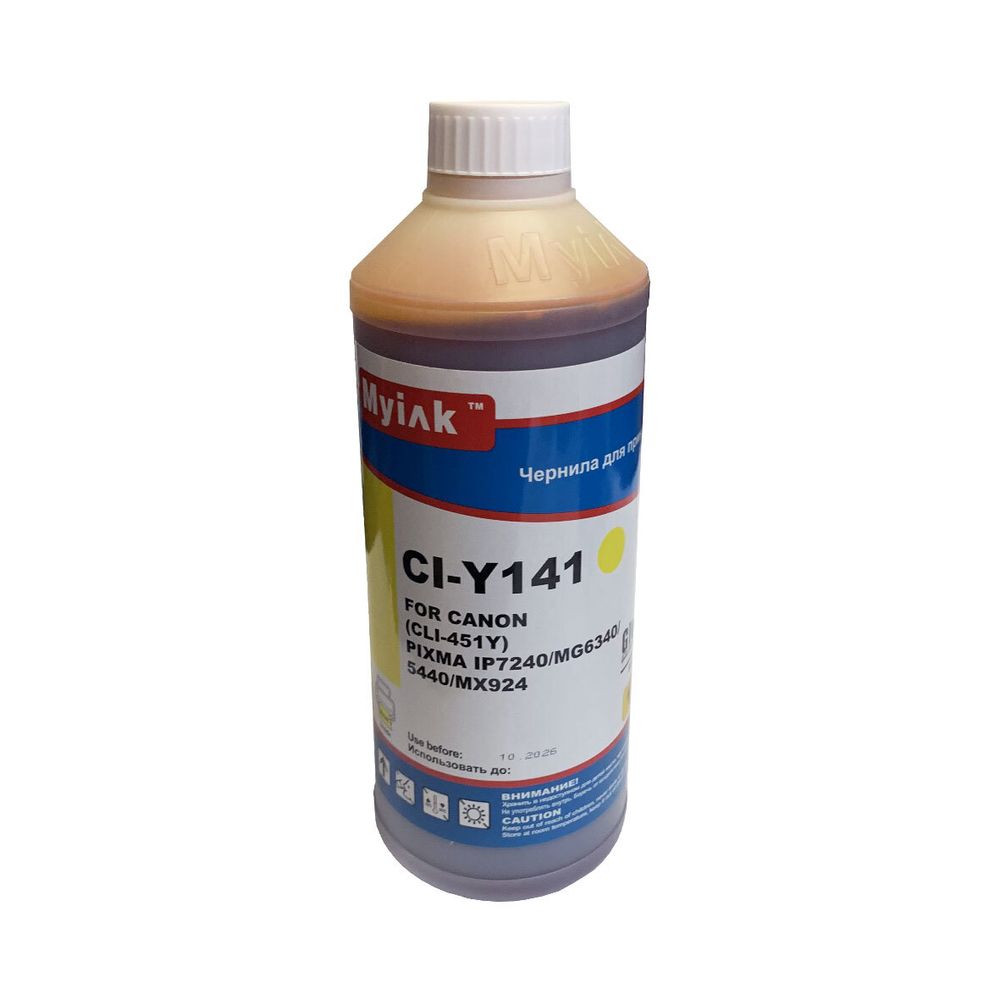 Чернила для CANON CLI-451Y (1л, yellow, Dye) CI-Y141 Gloria™ MyInk Чернила для CANON CLI-451Y (1л, yellow, Dye) CI-Y141 Gloria™ MyInk