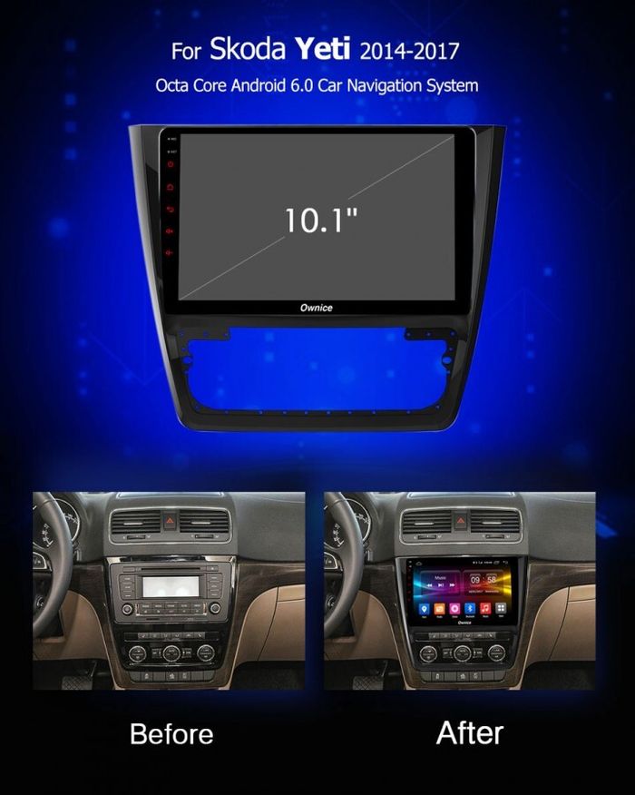 Магнитола для Skoda Yeti 2009-2018 (кондиционер) - Kuberg OL-1919 IPS, Android 10, 4G SIM-слот