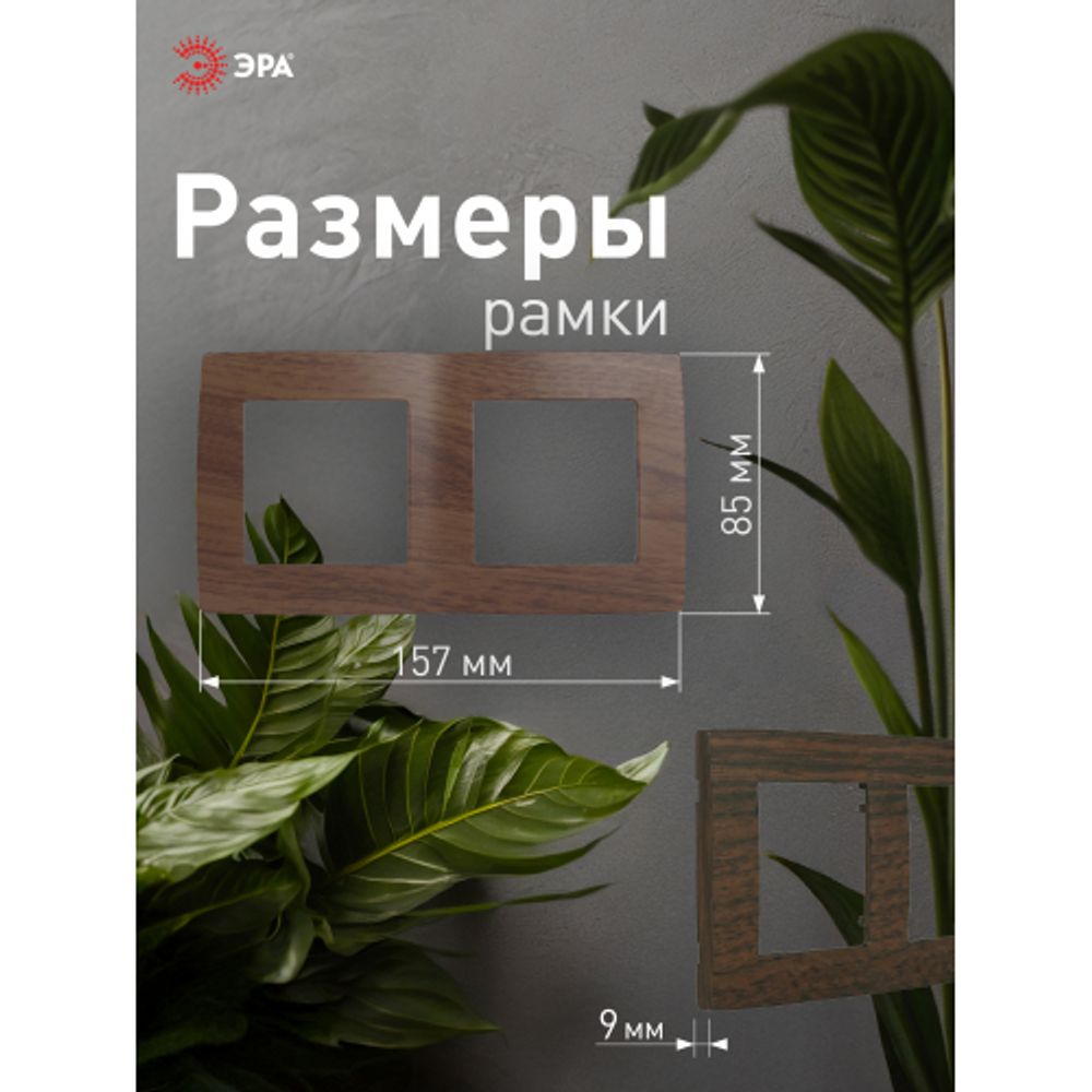 12-5002-10 ЭРА Рамка на 2 поста, Эра12, венге | Эра 12