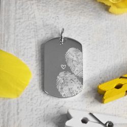 Серебряный жетон с гравировкой отпечатков пальцев на заказ