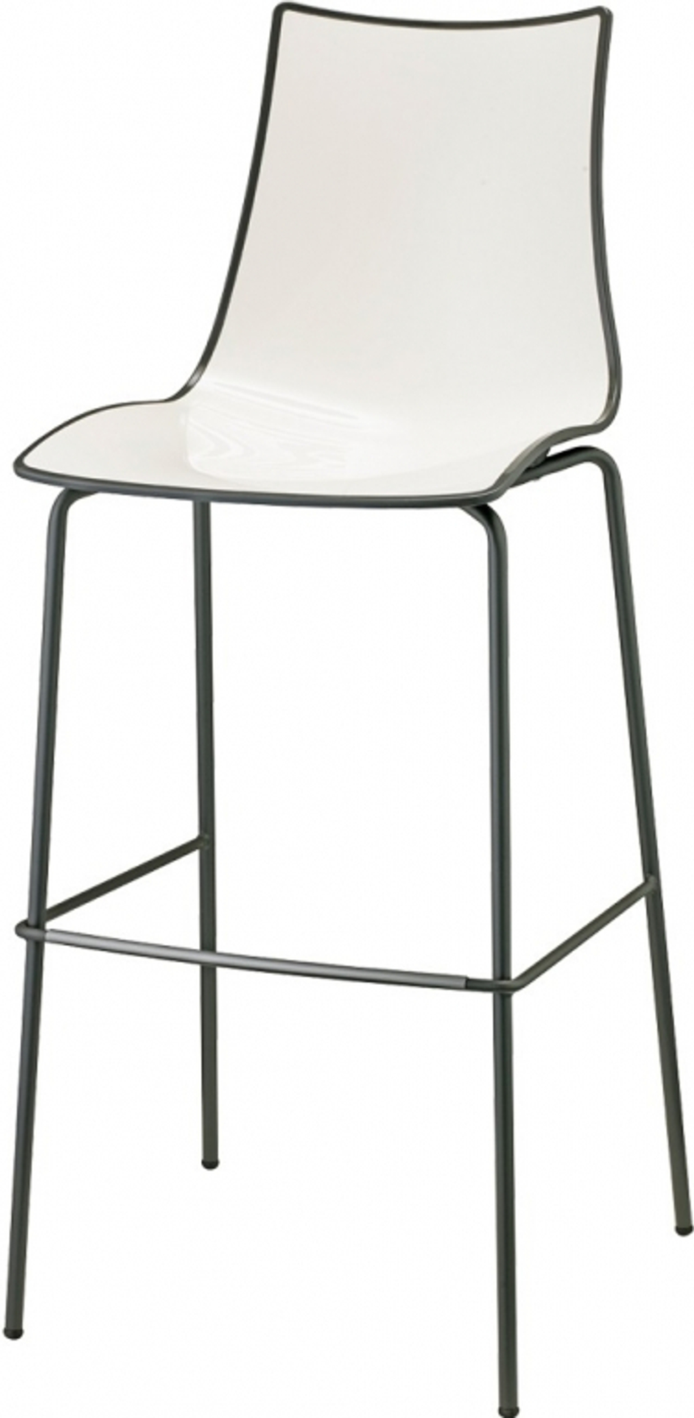 Стул барный пластиковый Scab Design Zebra Bicolore, белый, антрацит