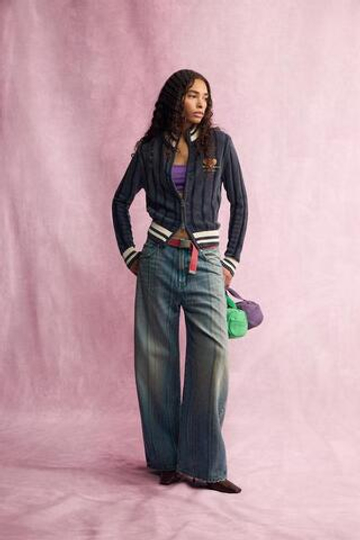 ZARA - FRUIT OF THE LOOM™ ВЯЗАНЫЙ КАРДИГАН, СИНИЙ/ИНДИГО