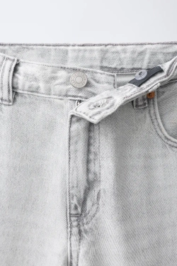 ZARA ДЖИНСЫ BAGGY RELAXED, СВЕТЛО-СЕРЫЙ