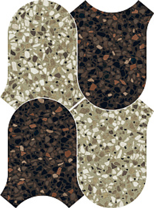 Мозаика / Керамогранит 41zero42 CHICCO Mosaic Onda Verde/Cacao 27x36,5 арт.4101288 (9мм.)