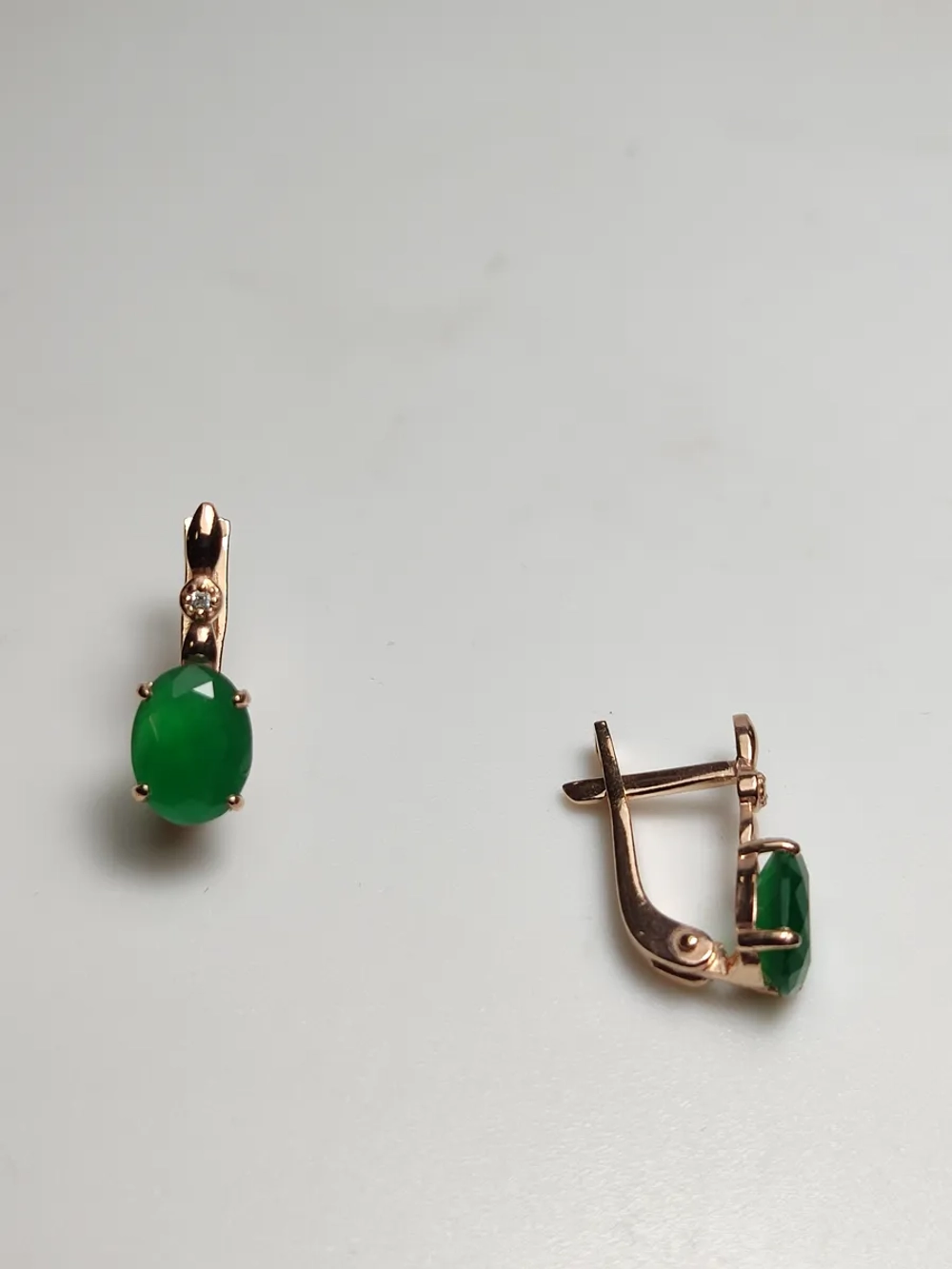 Серьги серебро 925 пробы с изумрудным агатом