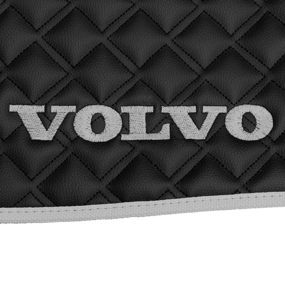 Ковры VOLVO FH-12 2002-2008г (автомат) (экокожа, черный, серый кант, серая вышивка)