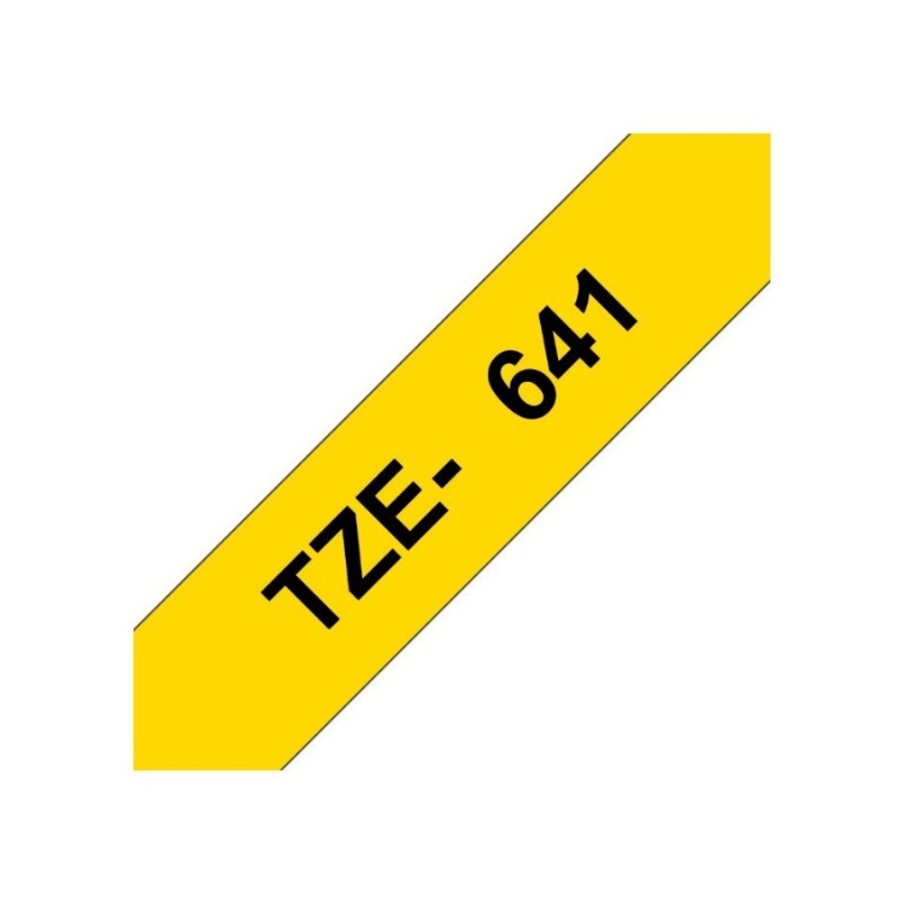 Brother TZE-641 кассета с лентой для печати наклеек, чёрный шрифт на жёлтой основе, 18мм*8м
