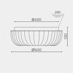 Потолочный cветильник LED4U L1115-500 CR