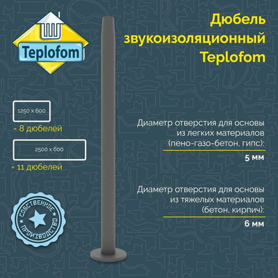 Дюбель звукоизоляционный Teplofom