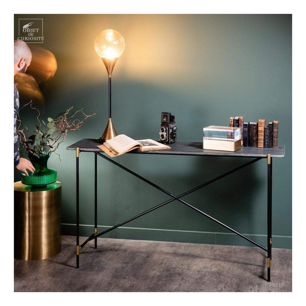 Столик Console black marble Консольный столик Objet de Curiosite Черный