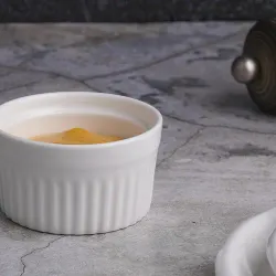 Соусник 75 мл d 6,7 см h4 см круглый Рамекин рельефный белый фарфор P.L. Proff Cuisine [6]