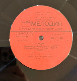 Виниловая пластинка Sandra – The Long Play (Мелодия) LP