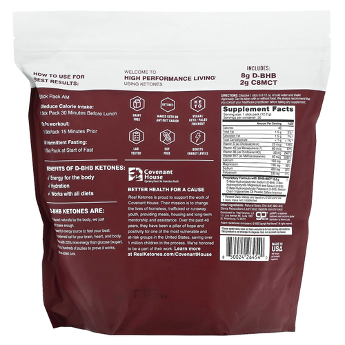 Real Ketones, Elevate, ягодный коктейль с кофеином, 30 пакетиков смеси для приготовления напитка, 12,2 г (0,43 унции) каждый
