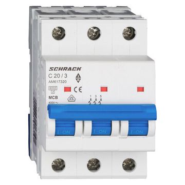 Автоматический выключатель Schrack Technik 3P C 20A 6kA Amparo AM617320--