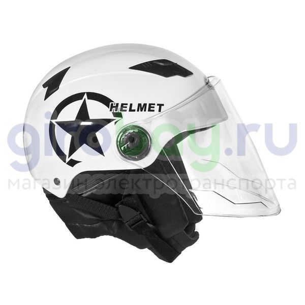 Шлем открытый Helmet NEW (Белый) фото №3