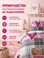 Пододеяльник 175х210 2-спальный Поплин Хлопок Гуси на зеленом фоне