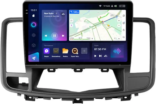 Магнитола для Nissan Teana J32 2008-2013 (ШГУ монохром) - Teyes CC3-2K монитор 10.36" 2K QLED на Android 10, Быстрая, CarPlay, 4G SIM-слот