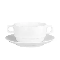 Бульонная пара 350 мл d 11,5 см h6 см белая фарфор Stackable P.L. Proff Cuisine [4]