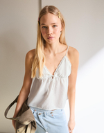 Женский топ на бретелях с бантом - BERSHKA
