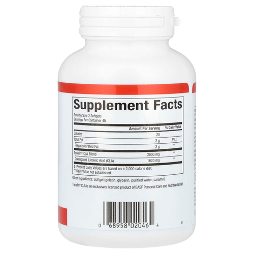 Natural Factors, КЛК, 1000 мг, 90 мягких таблеток