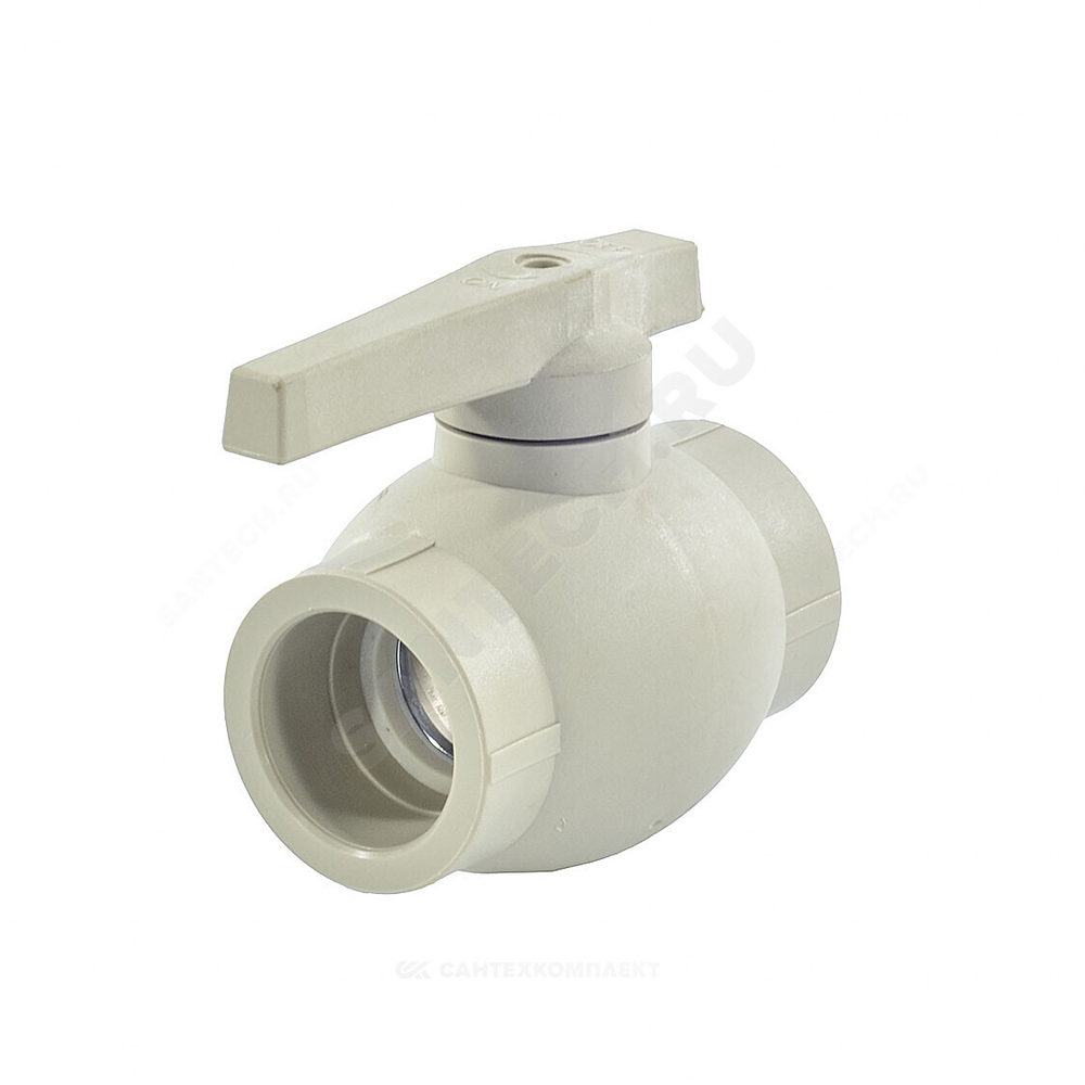 Кран шаровой PP-R серый Дн 50 внутренняя пайка VALFEX 10144050Г