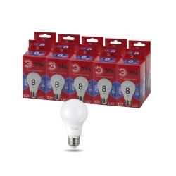 Лампа светодиодная ЭРА RED LINE LED A55-8W-865-E27 R 8Вт груша холодный дневной свет Е27 | Лампы cветодиодные Груша (A)