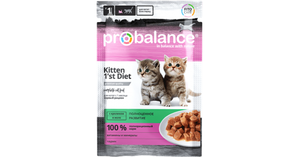 ProBalance Влажный Влажый корм для котят с кроликом в желе, 85 гр.