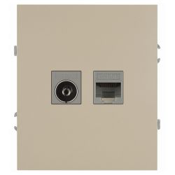 Розетка ЭРА Arktik 16-3110-04 комбинированная RJ45+TV шампань | Эра Arktik