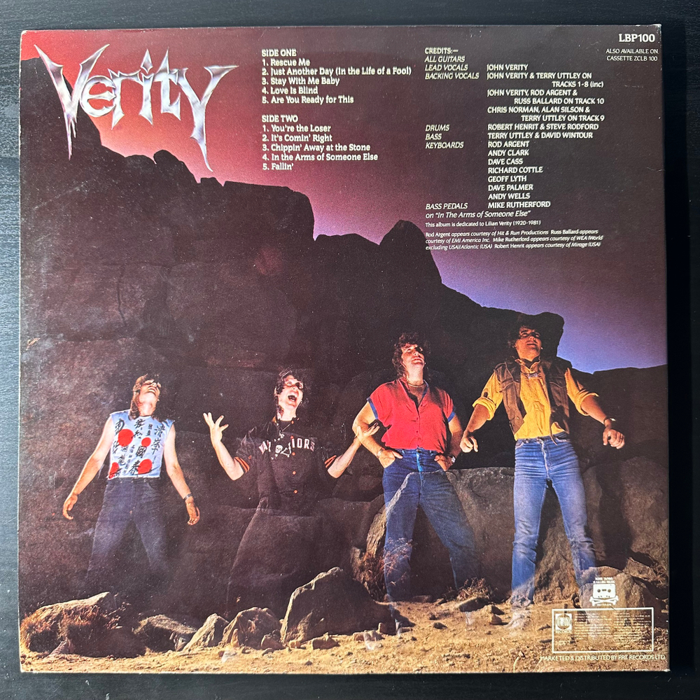 Verity ‎– Interrupted Journey (Англия 1983г.)