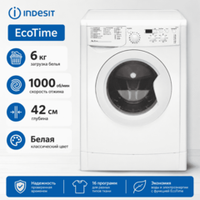 Стиральная машина Indesit IWSD 6105 CIS.L EcoTime 6кг, 1000об/мин, глубина 42см, белая