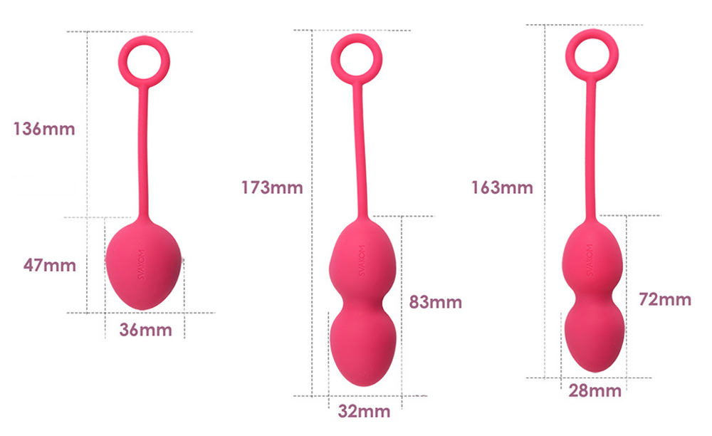 Набор розовых вагинальных шариков со смещенным центром тяжести Svakom Nova Ball Weighted Kegel with Cord Set SSYB-01-PMR