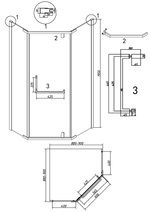 Душевое ограждение Grossman Pragma 302.K33.03.9090.21.10 (90х90х195) трапеция,распашная,черный матовый,стекло тонированное, 1 место