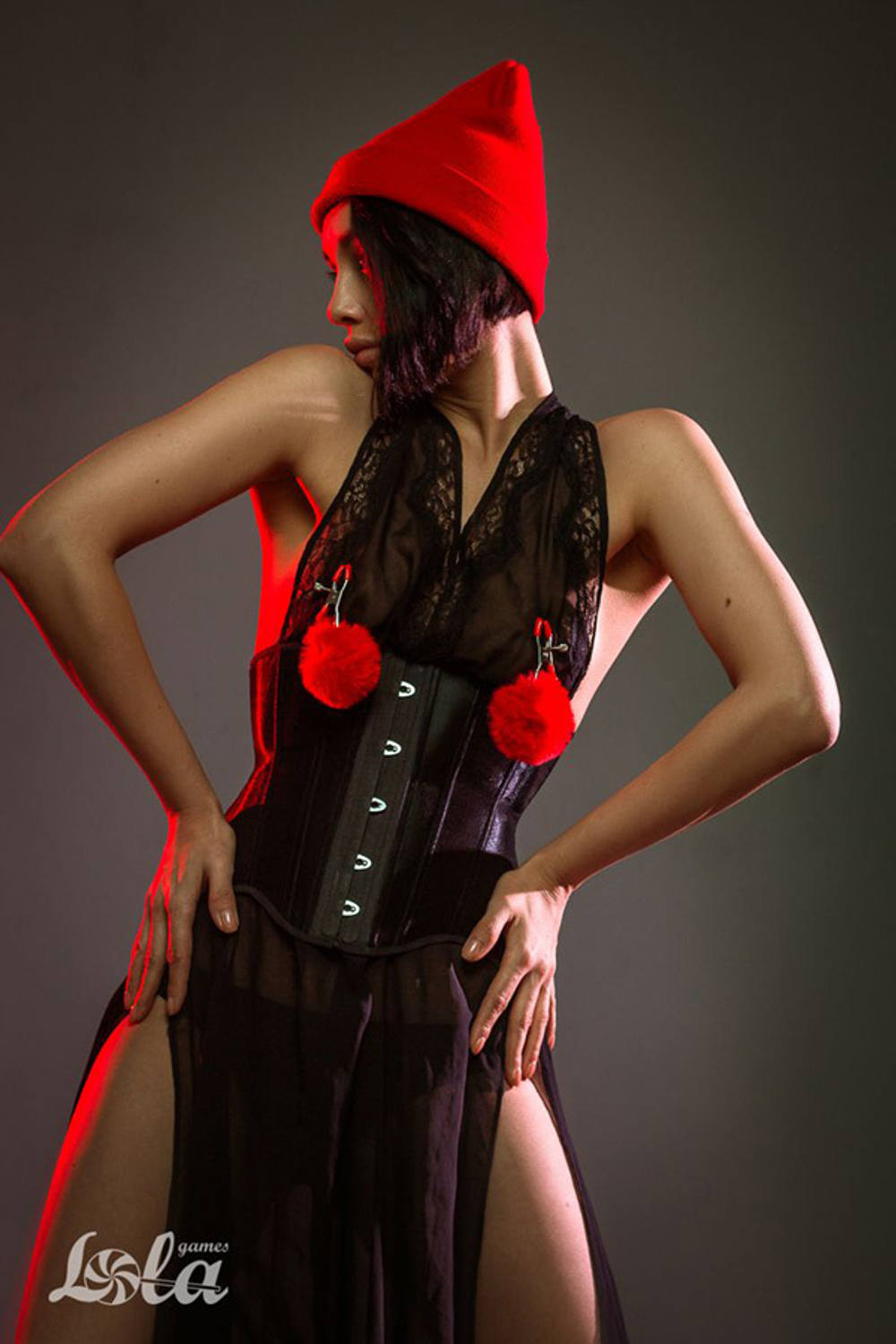 Зажимы на соски с красными меховыми шариками Lola Games Party Hard Clamps Angelic Red 1140-03lola