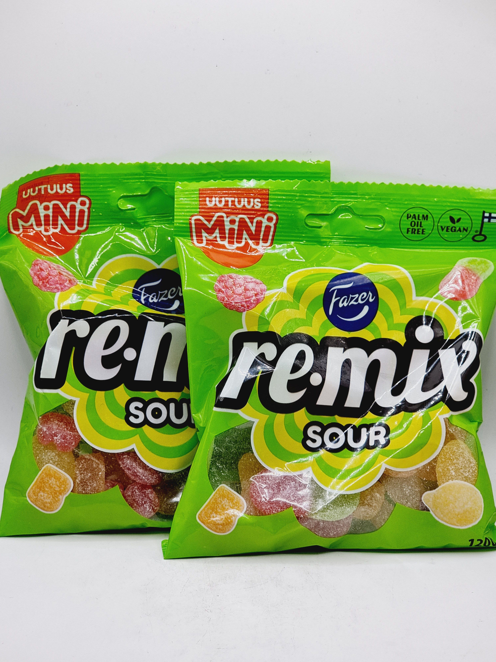 Конфеты жевательные фруктовые Fazer Remix Sour мини (2 уп. по 120 г) 240 г (из Финляндии)