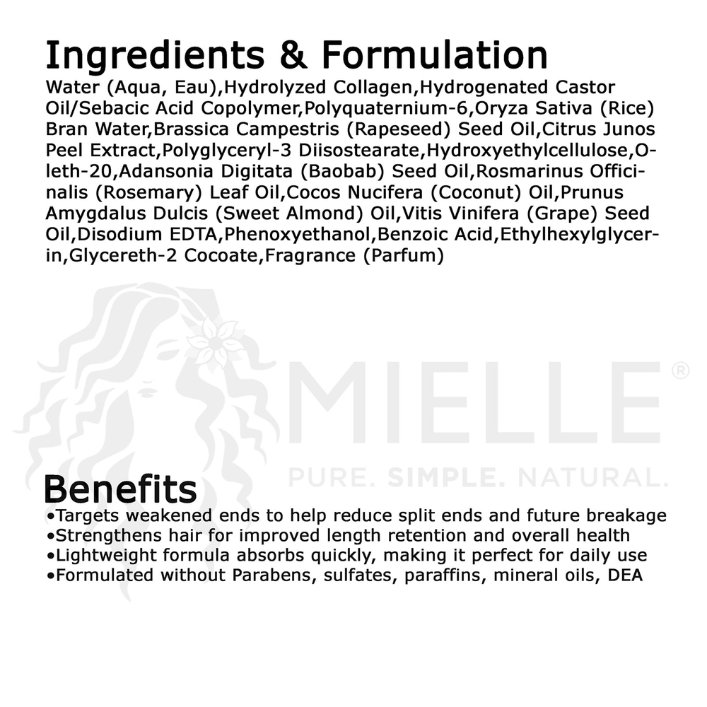 Mielle, Split End Therapy, рисовая вода, 59 мл (2 жидк. унц.)