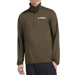 Мужская теннисная кофта Adidas Terrex Multi Climawarm Half Zip Tech - brown oxide