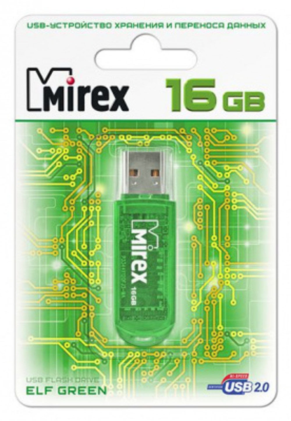 Флешка 16GB Mirex Elf Зеленый
