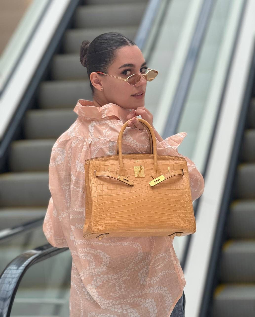 Сумка Hermes из кожи крокодила 30 см