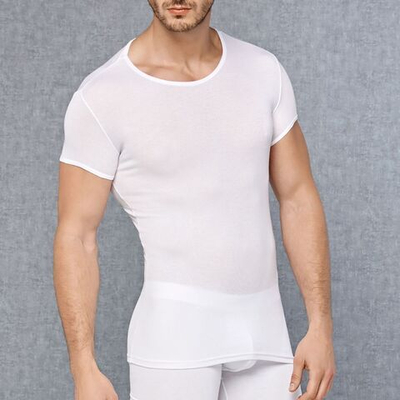 Мужская обтягивающая футболка в мелкий рубчик Doreanse Ribbed Modal (Размер: XXL) (Цвет: белый)