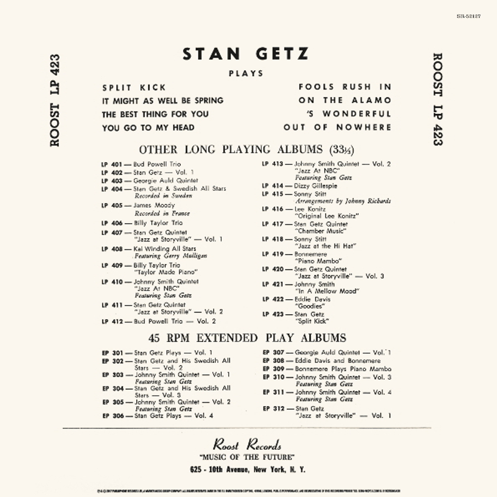 Stan Getz / Split Kick (10" Vinyl LP)