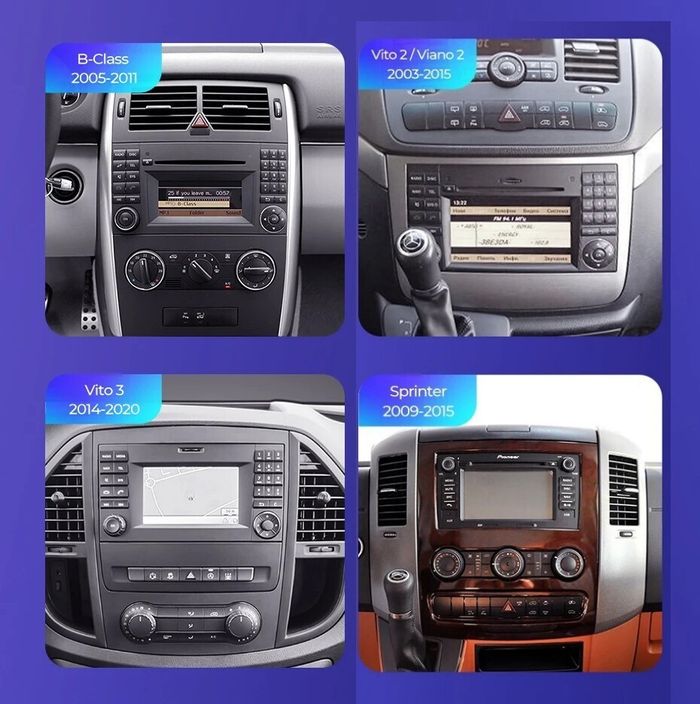 Магнитола для Mercedes-Benz A W169, B T245, Vito, Viano W639/W447, Sprinter W906, VW Crafter - Teyes CC4L-DTS монитор 9" IPS, Android 14, Быстрая, Snapdragon 662, CarPlay, 4G SIM-слот
