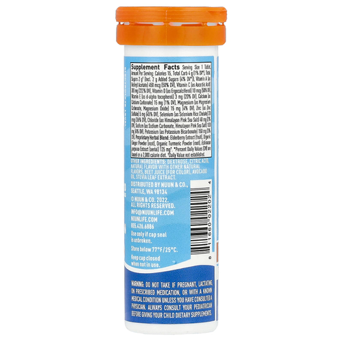 Nuun, Hydration, Immunity, Blueberry Tangerine, 10 шипучих таблеток