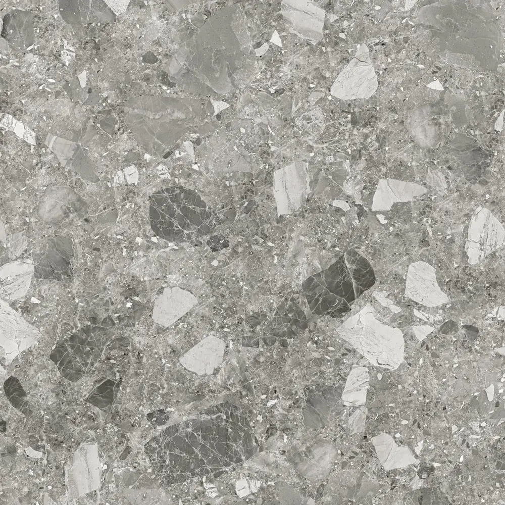 Керамогранит Alma Ceramica GFU04STE70R Steel rock 60x60 серый сахарный под терраццо