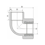 Уголок комб. вн 32х3/4'' EVER® СЕРЫЙ (Россия)